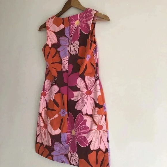 Vintage Floral Sheath Dress a la Lilly Pulitzer Sleeveless Festive Retro - Picture 5 of 13
